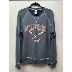 St Andrews By‎ the Sea Pullover Sweatshirt Adult Large Blue Graphic Fundy